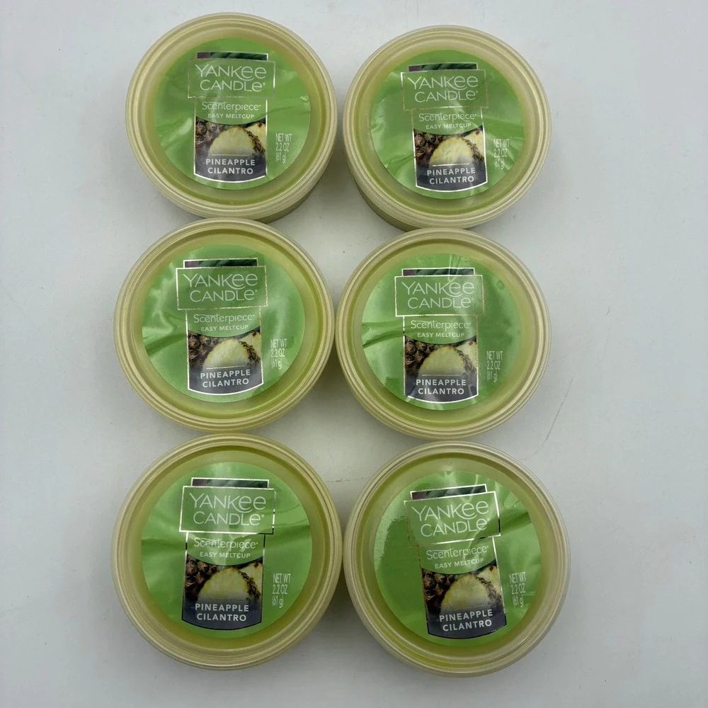 Yankee Candle Scenterpiece Easy MeltCup Pineapple Cilantro 2.2oz Lot of 6